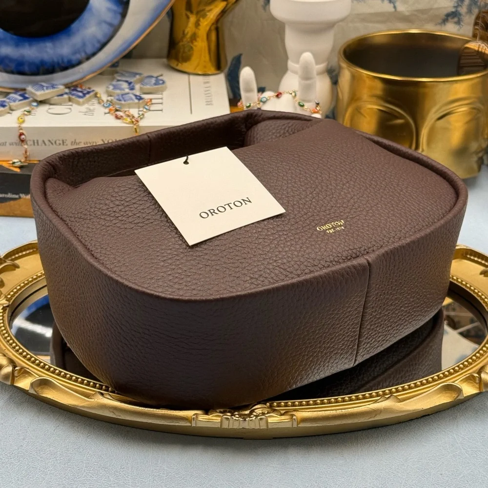 🆕 OROTON 🧿 NWT Clara Mini Convertible Crossbody Bag, Bear Brown Leather